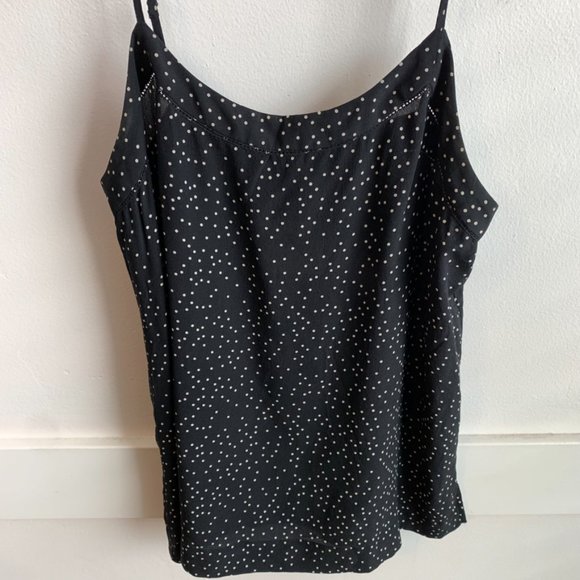 Madewell Black & White Dot Scatter Silk Inset Cami - Picture 8 of 10